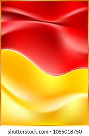 Fabric folds background of two colors. Curtain effect as a wave surface.