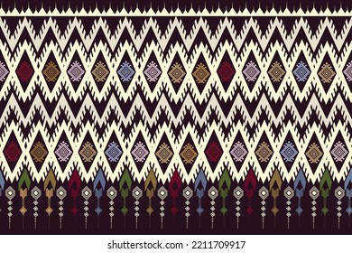 Fabric Freehand Embroidery Pattern  Geo Design. Seamless Embroidered Concentric Texture Allover Print Block