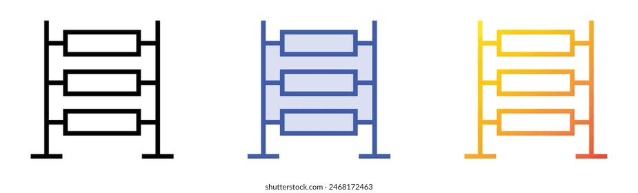 fabric icon. Linear, Blue Fill and Gradient Style Design Isolated On White Background