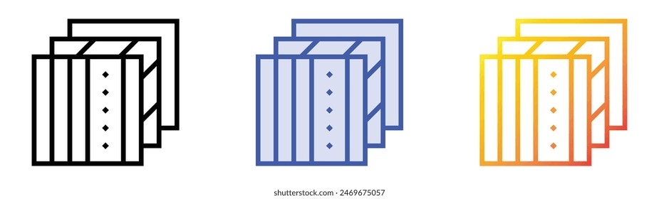 fabric icon. Linear, Blue Fill and Gradient Style Design Isolated On White Background