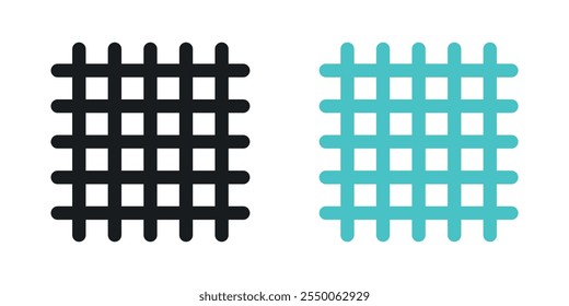 Stoffsymbol in schwarzer und farbiger Version
