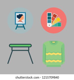 fabric icon set. vector set about pantone, pullover, chair and canvas icons set.