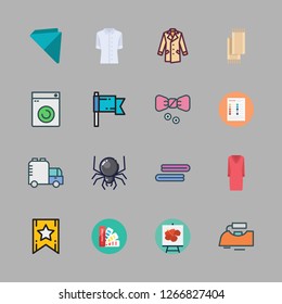 fabric icon set. vector set about spider, washing machine, pantone and iron icons set.