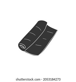 Fabric Icon Silhouette Illustration. Roll Cloth Vector Graphic Pictogram Symbol Clip Art. Doodle Sketch Black Sign.