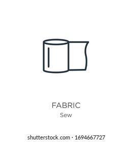 Fabric icon. Thin linear fabric outline icon isolated on white background from sew collection. Line vector sign, symbol for web and mobile
