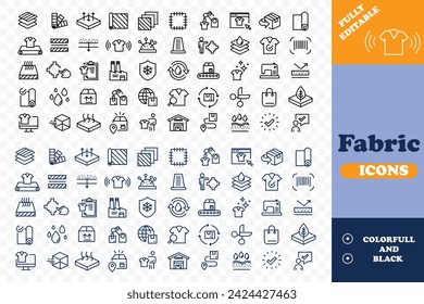 Fabric icons Pixel perfect. Product, industry, shop, ..
