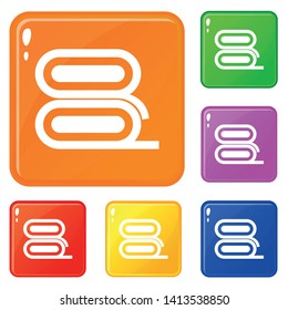 Fabric icons set collection vector 6 color isolated on white background