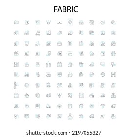 Fabric icons, signs, outline symbols, concept linear illustration line collection