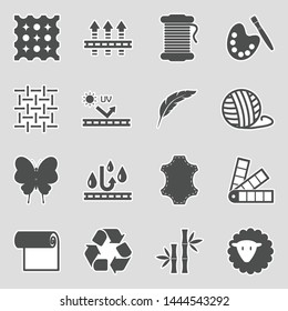 Fabric Icons. Sticker Design. Vector Illustration.