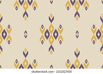 Fabric ikat pattern art. Geometric ethnic oriental seamless pattern traditional. Design for background, wallpaper, vector illustration, fabric, clothing, carpet, textile, batik, embroidery.