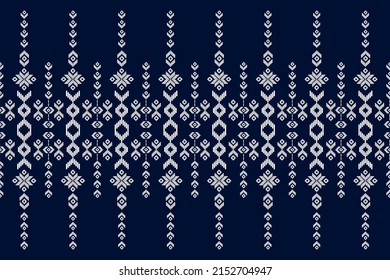Arte de patrones de ikat de tela. Patrón geométrico étnico oriental sin fisuras tradicional. Diseño para fondo, papel pintado, ilustración vectorial, tela, ropa, alfombra, textil, batik, bordado.