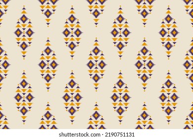 Fabric ikat pattern art. Geometric ethnic seamless pattern traditional. American, Mexican style. Design for background, wallpaper, illustration, fabric, clothing, carpet, textile, batik, embroidery.
