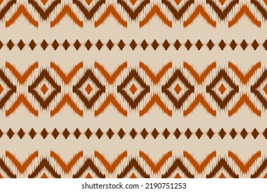 Fabric ikat pattern art. Geometric ethnic seamless pattern traditional. American, Mexican style. Design for background, wallpaper, illustration, fabric, clothing, carpet, textile, batik, embroidery.