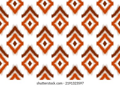 Arte de patrones de ikat de tela. Patrón geométrico étnico sin costuras tradicional. de estilo americano y mexicano. Diseño para fondo, papel pintado, ilustración, tela, ropa, alfombra, textil, batik, bordado.