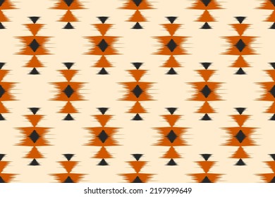 Arte de patrones de ikat de tela. Patrón geométrico étnico sin costuras tradicional. de estilo americano y mexicano. Diseño para fondo, papel pintado, ilustración, tela, ropa, alfombra, textil, batik, bordado.