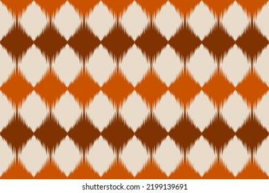 Fabric ikat pattern art. Geometric ethnic seamless pattern traditional. American, Mexican style. Design for background, wallpaper, illustration, fabric, clothing, carpet, textile, batik, embroidery.