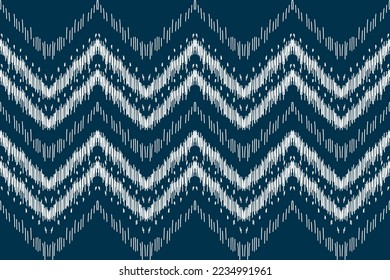 Fabric ikat pattern art. Geometric ethnic seamless pattern traditional. American, Mexican style. Design for background, wallpaper, illustration, fabric, clothing, carpet, textile, batik, embroidery.