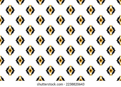 Fabric ikat pattern art. Geometric ethnic seamless pattern traditional. American, Mexican style. Design for background, wallpaper, illustration, fabric, clothing, carpet, textile, batik, embroidery.