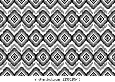 Fabric ikat pattern art. Geometric ethnic seamless pattern traditional. American, Mexican style. Design for background, wallpaper, illustration, fabric, clothing, carpet, textile, batik, embroidery.