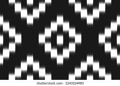Fabric ikat pattern art. Geometric ethnic seamless pattern traditional. American, Mexican style. Design for background, wallpaper, illustration, fabric, clothing, carpet, textile, batik, embroidery.