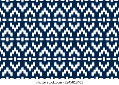 Fabric ikat pattern art. Geometric ethnic seamless pattern traditional. American, Mexican style. Design for background, wallpaper, illustration, fabric, clothing, carpet, textile, batik, embroidery.