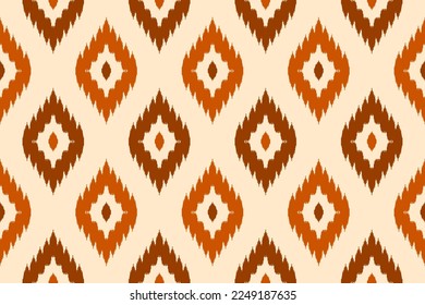 Fabric ikat pattern art. Geometric ethnic seamless pattern traditional. American, Mexican style. Design for background, wallpaper, illustration, fabric, clothing, carpet, textile, batik, embroidery.