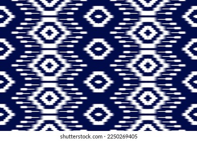 Fabric ikat pattern art. Geometric ethnic seamless pattern traditional. American, Mexican style. Design for background, wallpaper, illustration, fabric, clothing, carpet, textile, batik, embroidery.