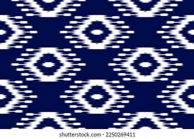 Arte de patrones de ikat de tela. Patrón geométrico étnico sin costuras tradicional. de estilo americano y mexicano. Diseño para fondo, papel pintado, ilustración, tela, ropa, alfombra, textil, batik, bordado.