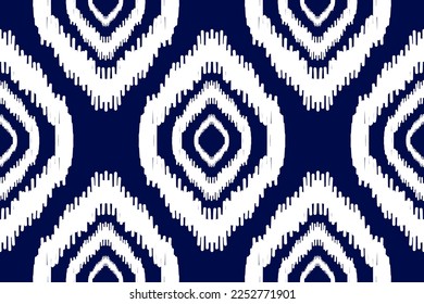 Fabric ikat Muster Kunst. Geometrisches ethnisches nahtloses Muster traditionell. Amerikanischer, mexikanischer Stil. Design für Hintergrund, Tapete, Illustration, Stoff, Kleidung, Teppich, Textilien, Batik, Stickereien.