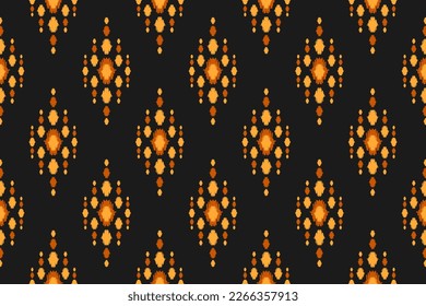 Fabric ikat pattern art. Geometric ethnic seamless pattern traditional. American, Mexican style. Design for background, wallpaper, illustration, fabric, clothing, carpet, textile, batik, embroidery.