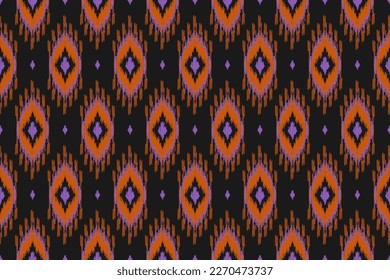 Arte de patrones de ikat de tela. Patrón geométrico étnico sin costuras tradicional. de estilo americano y mexicano. Diseño para fondo, papel pintado, ilustración, tela, ropa, alfombra, textil, batik, bordado.