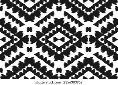 Fabric ikat pattern art. Geometric ethnic seamless pattern traditional. American, Mexican style. Design for background, wallpaper, illustration, fabric, clothing, carpet, textile, batik, embroidery.