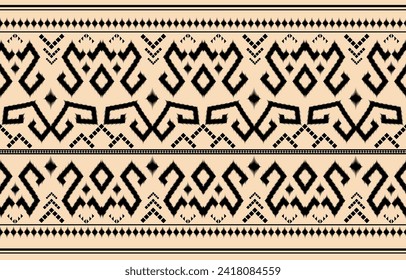 Fabric ikat pattern art. Geometric ethnic seamless pattern traditional. American, Mexican style. Design for background, wallpaper, illustration, fabric, clothing, carpet, textile, batik, embroidery.