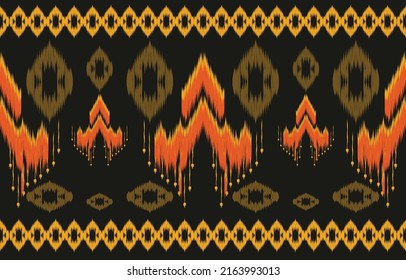 fabric ikat seamless pattern geometric ethnic traditional embroidery style.Design for background,carpet,mat,sarong,clothing,Vector illustration.