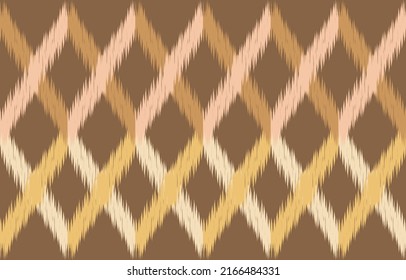 tela ikat patrón sin fisuras estilo de bordado geométrico étnico tradicional.Diseño para fondo, alfombra, alfombra, sarong, ropa, ilustración vectorial.