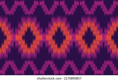 fabric ikat seamless pattern geometric ethnic traditional embroidery style.Design for background,carpet,mat,sarong,clothing,Vector illustration.