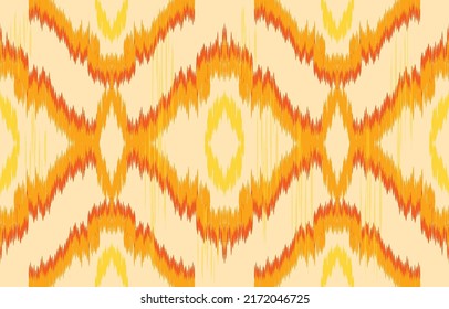 fabric ikat seamless pattern geometric ethnic traditional embroidery style.Design for background,carpet,mat,sarong,clothing,Vector illustration.