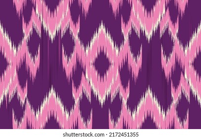 Gewebe ikat nahtlose Muster geometrische ethnische traditionelle Stickereistil.Design für Hintergrund, Teppich, Matte, Sarong, Kleidung, Vektorgrafik.