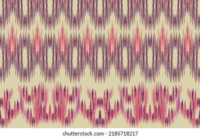 fabric ikat seamless pattern geometric ethnic traditional embroidery style.Design for background,carpet,mat,sarong,clothing,Vector illustration.