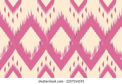 tela ikat patrón sin fisuras estilo de bordado geométrico étnico tradicional.Diseño para fondo, alfombra, alfombra, sarong, ropa, ilustración vectorial.
