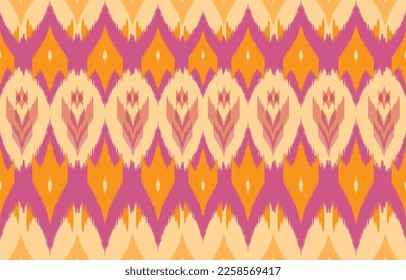 fabric ikat seamless pattern geometric ethnic traditional embroidery style.Design for background,carpet,mat,sarong,clothing,Vector illustration.