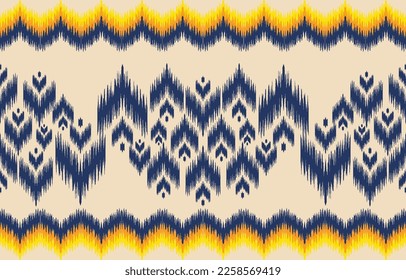 tela ikat patrón sin fisuras estilo de bordado geométrico étnico tradicional.Diseño para fondo, alfombra, alfombra, sarong, ropa, ilustración vectorial.
