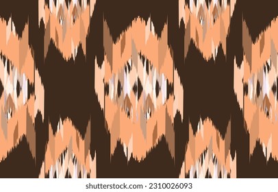 fabric ikat seamless pattern geometric ethnic traditional embroidery style.Design for background,carpet,mat,sarong,clothing,Vector illustration.