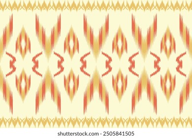 fabric ikat seamless pattern geometric ethnic traditional embroidery style.Design for background,carpet,mat,sarong,clothing,Vector illustration.