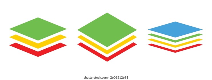 Fabric layers and protection icons vector illustration isolated on white background.