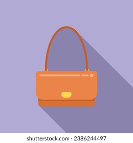 Fabric leather woman bag icon flat vector. Fashion design. Tailor equipment