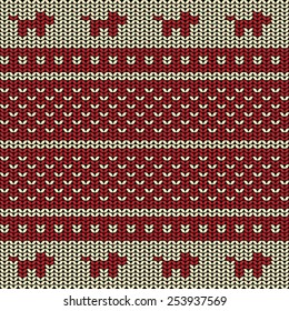 Fabric line background pattern with silhouette of dog