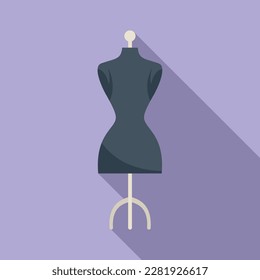 Fabric manequine icon flat vector. Wool knit. Warm ball