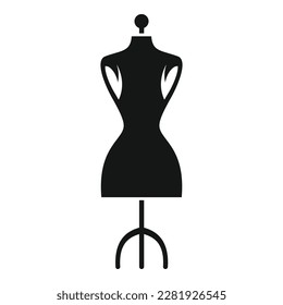 Icono de manequina de tejido simple vector. Cuchillo de lana. Balón cálido