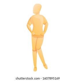 Fabric mannequin icon. Cartoon of fabric mannequin vector icon for web design isolated on white background